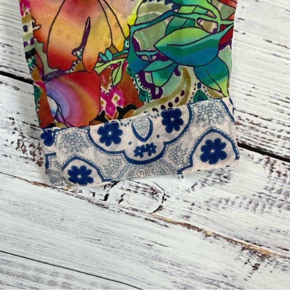 Johnny Was Multicolor Floral Button Long Sleeve Dress - Picture 7 of 14